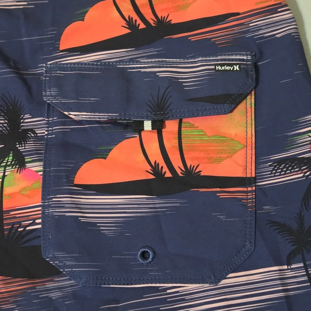 NEW Hurley Board Shorts Mens 30 Phantom Eco Weekender Tropical Sunset Palm Tree
